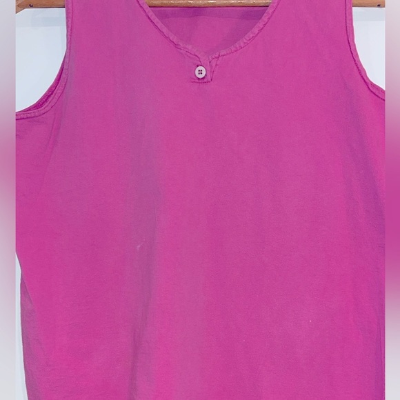 RUSSELL ATHLETIC Vintage 90s Cotton Tank Top Sleeveless USA Made Medium Button - Picture 4 of 6
